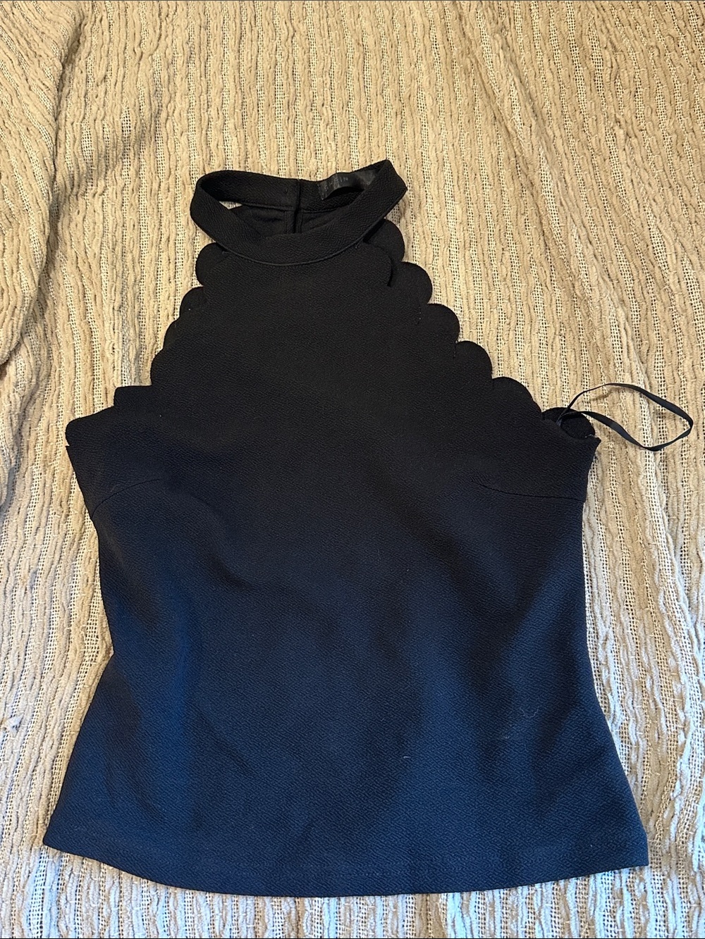 SHEIN Black Scalloped Halter Camisole